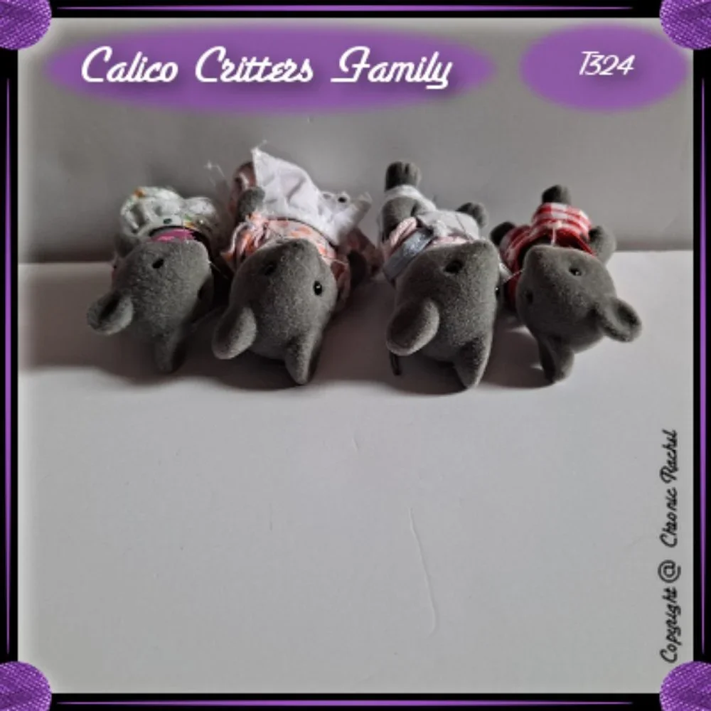 Vintage 1985 Thistlethorn Grey Mouse Family